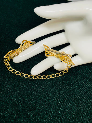 White and Gold Bow Sweater Clips